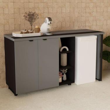 Imagem de Aparador Frigobar de Embutir Direito com Armário 2 Portas com Pés em M