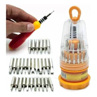 Imagem de Kit de Chaves de Precisão 31 em 1 com Estojo Organizador | Jogo de Chaves Magnéticas para Celular Tablet e Notebook | Chave Torx Fenda Philips e Estrela para Manutenção de Eletrônicos Geral