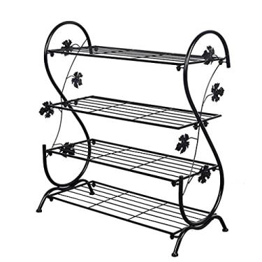 Imagem de U5GAAALPPQ9 Sapateira de armazenamento de sapatos de ferro forjado multicamadas rack de armazenamento de sapatos dormitório de estudante organizador de sapatos quarto sala de estar corredor prateleira