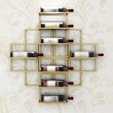 Imagem de Expositor de Garrafas de Vinho Prateleira de Armazenamento de Parede Prateleiras de Vinho Montadas na Parede Prateleira de Armazenamento de Garrafas Rack de Armazenamento de Garrafa de Licor Suporte
