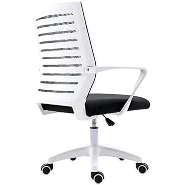 Imagem de U5GAAALPPQ9 Cadeira de computador de escritório cadeira giratória ajustável cadeira de casa encosto de braço de elevação branco preto verde (cor: branco)