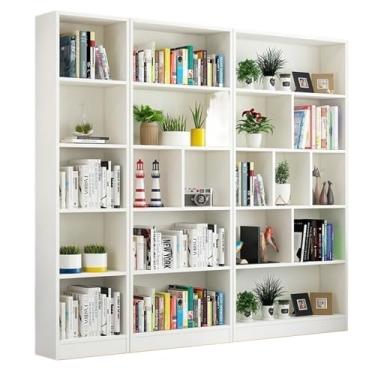 Imagem de Estante de madeira maciça que economiza espaço, prateleira de armazenamento minimalista moderna para sala de estar para estudantes (cor: CD 140 x 24 x 180 cm sem porta) (Bcd 180 x 24 x 180 cm sem