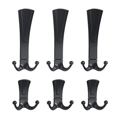 Imagem de U5GAAALPPQ9 Ganchos de armazenamento para cozinha, sala de entrada, 3 peças, grande, 3 peças, conjunto pequeno, ganchos de parede em aço inoxidável, preto fosco, gancho para cabide