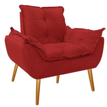 Imagem de Poltrona Opala Palito Mel Corano - Doce Sonho Móveis, Vermelho