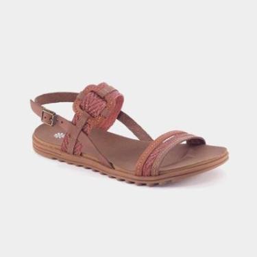 Imagem de Sandalia New Face Blonde Couro Rasteira Feminina 23921-Feminino