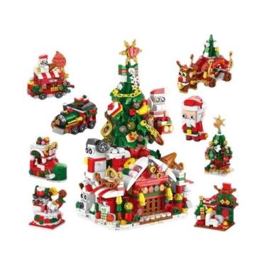 Imagem de Kit De Blocos De Montar 8 Em 1: Árvore De Natal, Alce, Veado, Papai No