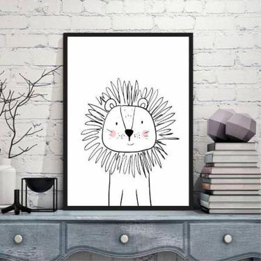 Imagem de Quadro Decorativo Infantil Leãozinho 45X34Cm