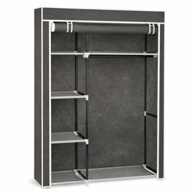 Imagem de Guarda Roupa Dobrável Organizador Armário Portátil Multiuso (Cinza)