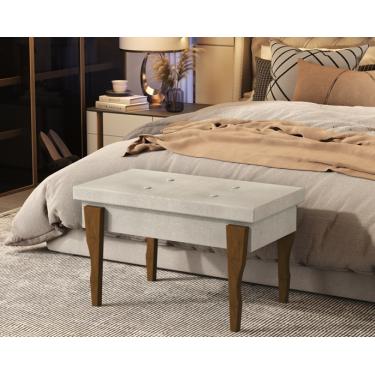 Imagem de Puff, Banqueta, Recamier Captone Espanha Pés de Madeira 0,80 Cor Bege - Comprar Moveis em Casa
