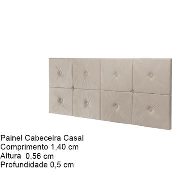 Imagem de Painel de Cama box Botão Casal 1,40 Elegance cor Bege/Areia - Comprar Moveis em Casa