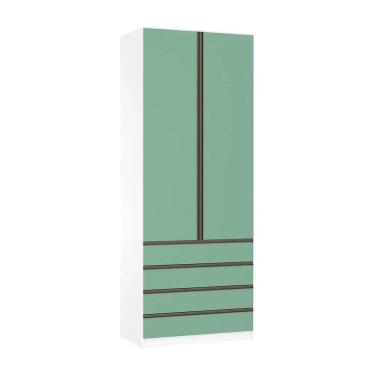 Imagem de Guarda Roupa Solteiro 2 Portas 4 Gavetas 90cm  Luciane Móveis
