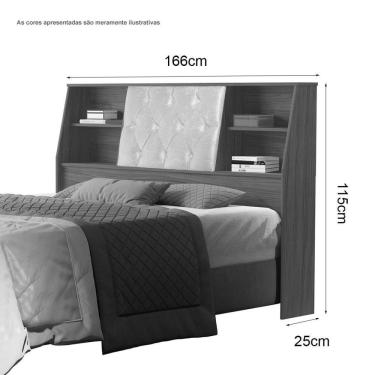 Imagem de Cabeceira Com Estofado Núbia Queen Freijó E Nogal Cambel