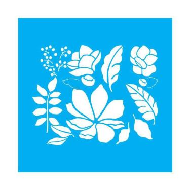 Imagem de Stencil Tamako Flores - 30X30Cm - Ref D246