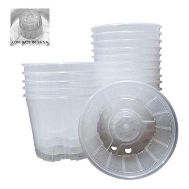 Imagem de Kit 10 Vasos Plásticos 14cm Para Orquídeas Pote Transparente - - Trans