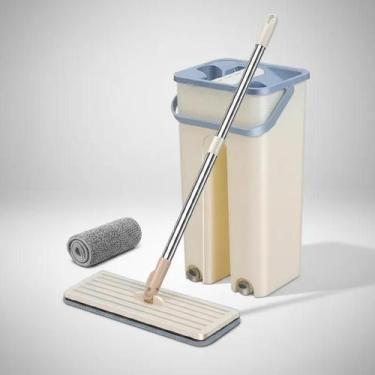 Imagem de Mop de Limpeza Lava e Seca Microfibra Esfregão Flat Inox - Yeet