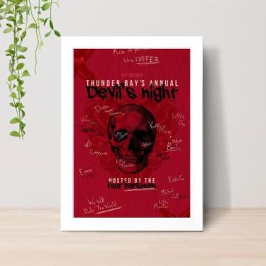 Imagem de Quadro Devils Night Dark Romance A4 C/ Moldura e Vidro 03 Cor: Branco 