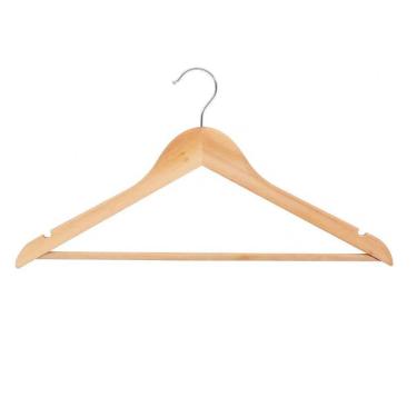 Imagem de Kit 3 Cabides de Madeira Resistente e Elegante com Barra para Calças