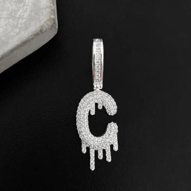 Imagem de Pingente Masculino Letra Cravejada em Zircoia Banhado Prata 925 - Trop