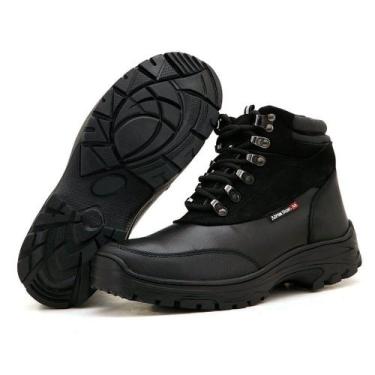 Imagem de Coturno adventure masculino trekking couro 246 km preto - Atron Shoes,