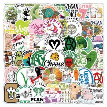 Imagem de Adesivos vegetarianos, abacates, animais, impermeáveis, V, 50 unidades