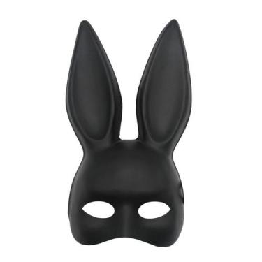 Imagem de Máscara preta de Halloween de coelho de orelhas compridas - yiweisai