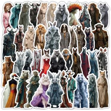 Imagem de Adesivos 50 unidades/lote Animals Fashions Shows em vinil impermeável 