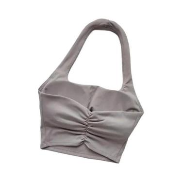 Imagem de Sutiã Esportivo Feminino Sexy Halter Com Bojo, Sem Costas, Para Academ