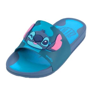Imagem de Chinelo Infantil Slip On Slide Conforto Disney Mania Stitch, Azul, Azu
