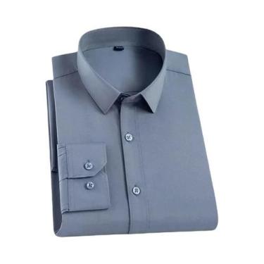 Imagem de Camisa Masculina Antirrugas Slim Fit De Manga Longa Para Negócios E Ca