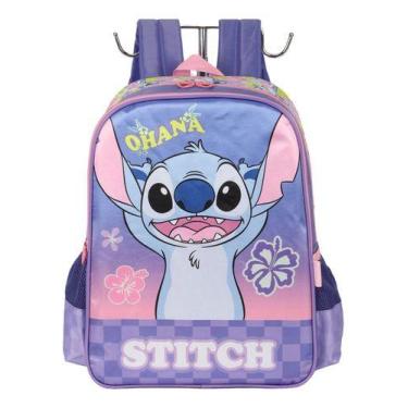 Imagem de Mochila De Costas 2 Bolsos Infantil Original Stitch - Disney, Violeta