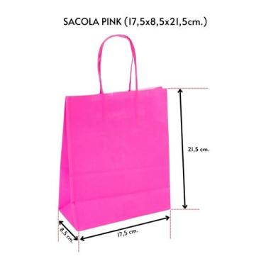 Imagem de Sacola para presente kraft pink 17,5x8,0x21,5 c/ 30 un. - TAMAROZZI EM