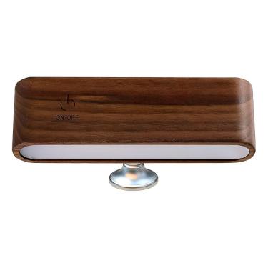 Imagem de Luminária De Madeira Sem Fio Parede Mesa 360° Marrom