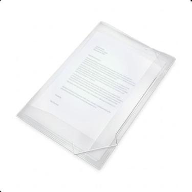 Imagem de Pasta A4 Classificadora Fina Cristal Transparente com Elástico Organiz