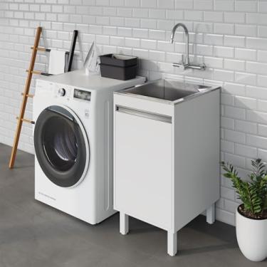 Imagem de Gabinete Para Lavanderia 44cm com Tanque 30 litros de Inox