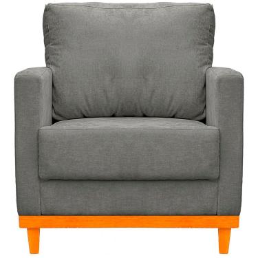 Imagem de Poltrona Berlim Tecido Impermeável Cinza Ateliê do Conforto
