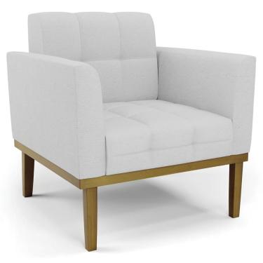 Imagem de Poltrona Decorativa Ana Linho Encosto e Braços com Espuma Cinza Ibiza