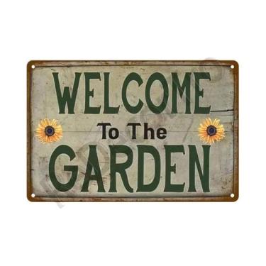 Imagem de Placa De Metal Vintage Com Flores Para Decoração De Parede De Jardim, 