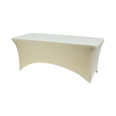 Imagem de Toalha De Mesa De Spandex Preta 4x6FT Ajustável Para Mesa Retangular D
