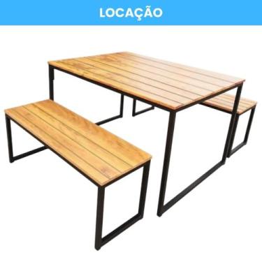 Imagem de Locação de Mesa Piquinique Industrial - Ferro e Madeira Pinus - PALLET