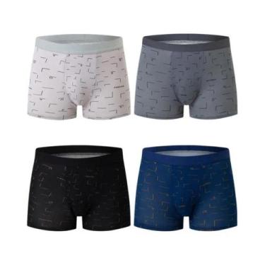 Imagem de Calções De Banho Masculinos plus Size Estampados, Conjunto De 4 Peças,
