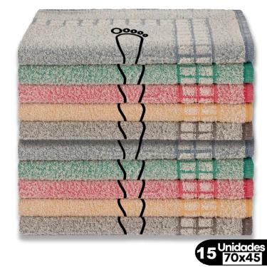 Imagem de Kit Toalha de Piso Estampa Pézinho 100% Algodão 45x70 cm 15 Peças Branco Toalhas Beka
