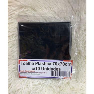 Imagem de Kit Toalha de Mesa Plástica Lisa Quadrada 70x70cm 10 Peças Preta OEM para Festas e Eventos