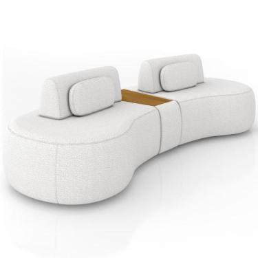 Imagem de Sofá 4 Lugares Orgânico Para Sala Living Com Puff 342cm Vasti M03 Bouc