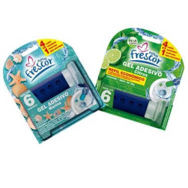 Imagem de Detergente Sanitários COM APLICADOR + REFIL Gel Adesivo 38g Novo Fresc