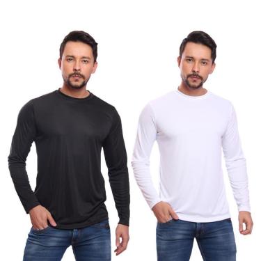 Imagem de Kit 2 Camiseta DF Masculina Manga Longa Proteção Solar UV +50 Segunda Pele-Masculino