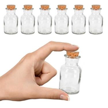 Imagem de Kit 6 Potes De Vidro Tampa Rolha Cortiça Tempero Lembrancinha 30ml - C