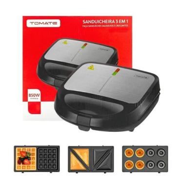 Imagem de Sanduicheira Grill 3 em 1 Donuts Waffles Rosquinhas 220V Tomate, 220V
