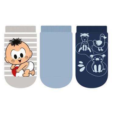 Imagem de Kit 3 Pares de Meia Soquete Turma da Mônica Infantil Bebê 13 aa 16 Bab