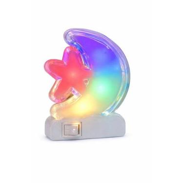 Imagem de Luz Noturna Led Estrela Lua Plug Tomada 1W Quarto Infantil - Unicasa