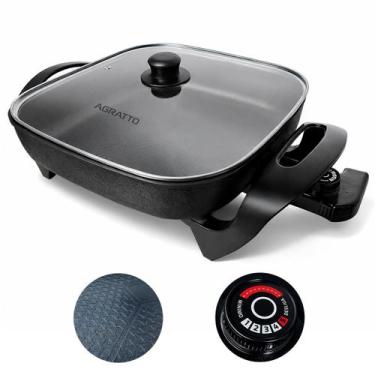 Imagem de Panela Elétrica Quadrada Mangiare Agratto 4,6L 1500W Antiaderente, 220